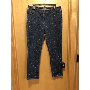 Boden Womens Polka Dot Straight Leg Jeans Sz 12
